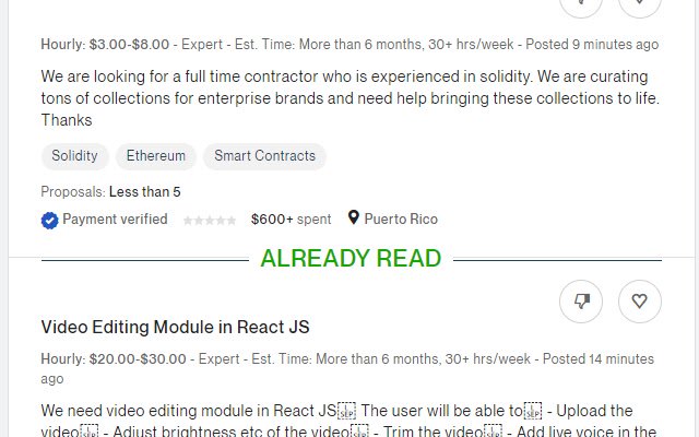 UPWORK ALREADY READ / DARK THEME  from Chrome web store to be run with OffiDocs Chromium online