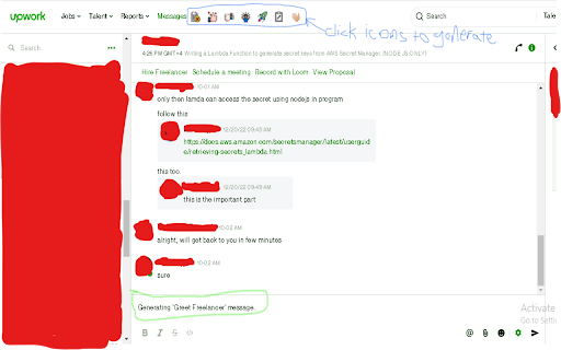 Upwork Client Coversation Aid  from Chrome web store to be run with OffiDocs Chromium online