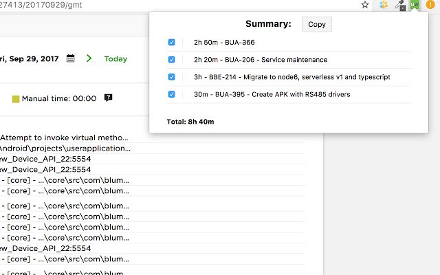 Upwork Diary Summary  from Chrome web store to be run with OffiDocs Chromium online