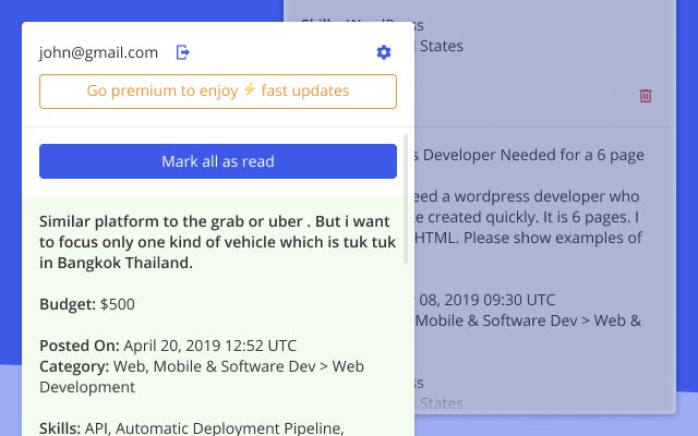 Upworkee mula sa Chrome web store na tatakbo sa OffiDocs Chromium online