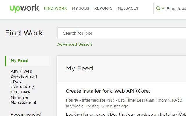 Upwork Inifinte Scroll Chrome Extension  from Chrome web store to be run with OffiDocs Chromium online