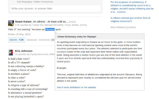 Urban Dictionary Instant Word Lookup da Chrome Web Store para ser executado com OffiDocs Chromium online