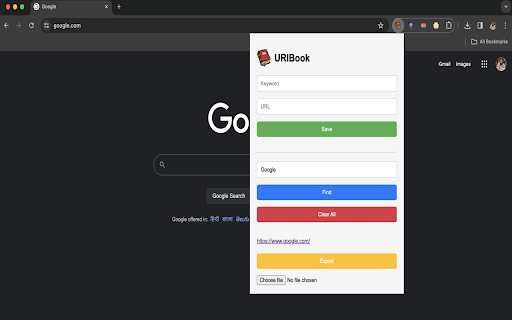 URIBook from Chrome web store to be run with OffiDocs Chromium online URIBook from Chrome web store to be run with OffiDocs Chromium online