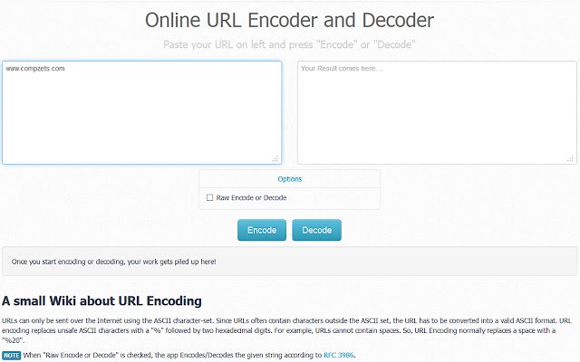 URL Encoder و Decoder من متجر Chrome الإلكتروني ليتم تشغيلهما مع OffiDocs Chromium عبر الإنترنت