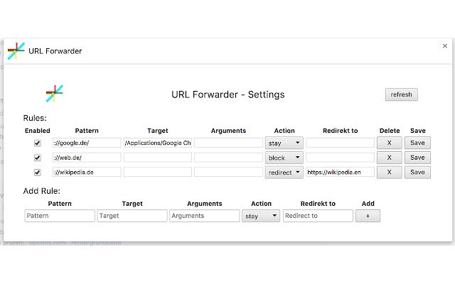 URL Forwarder mula sa Chrome web store na tatakbo sa OffiDocs Chromium online