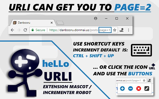 URL Incrementer  from Chrome web store to be run with OffiDocs Chromium online