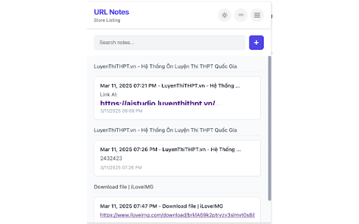 URLNotes  from Chrome web store to be run with OffiDocs Chromium online
