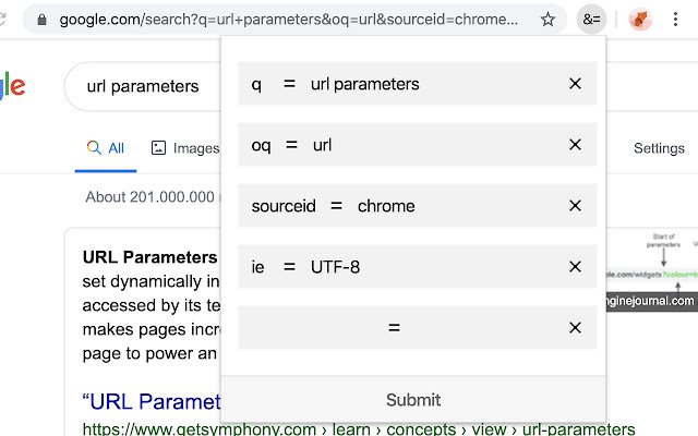 URL Params Editor  from Chrome web store to be run with OffiDocs Chromium online