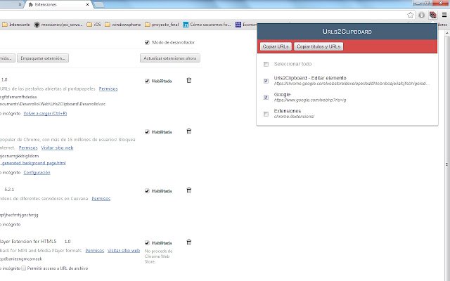 Urls2Clipboard  from Chrome web store to be run with OffiDocs Chromium online