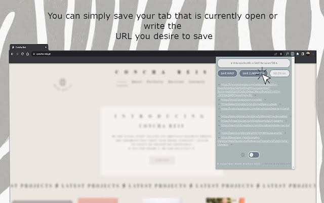 URL Saver  from Chrome web store to be run with OffiDocs Chromium online