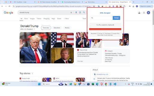 URL Scraper for Google Search  from Chrome web store to be run with OffiDocs Chromium online