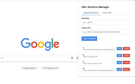 URL Shortcut Manager  from Chrome web store to be run with OffiDocs Chromium online