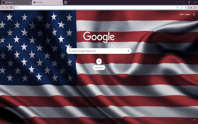 Chrome ウェブストアの USA Flag を OffiDocs Chromium online で実行