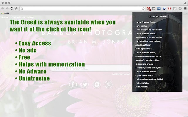 U.S. Air Force Creed  from Chrome web store to be run with OffiDocs Chromium online