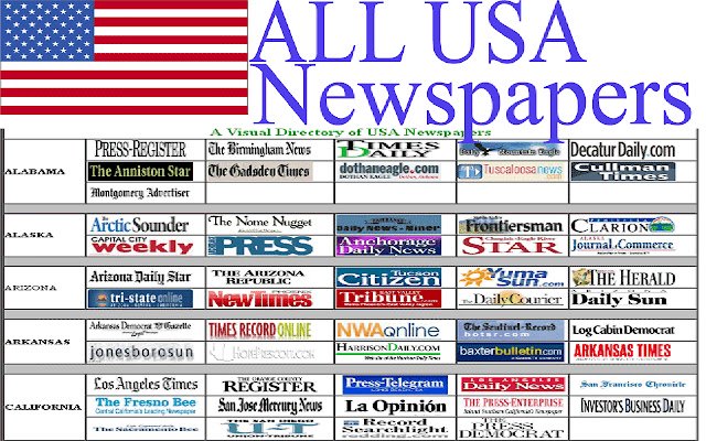 Amerikaanse kranten uit de Chrome-webwinkel worden online met OffiDocs Chromium weergegeven