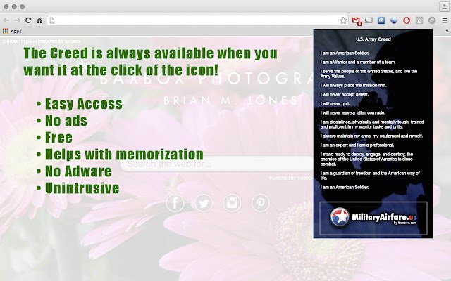 US Army Creed จาก Chrome เว็บสโตร์ที่จะรันด้วย OffiDocs Chromium ทางออนไลน์