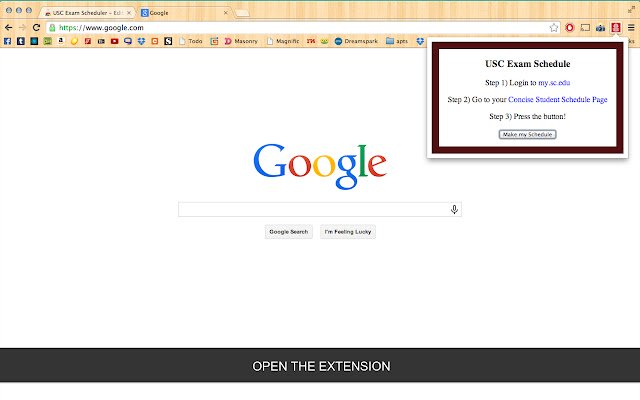 USC Exam Scheduler ຈາກ Chrome web store ທີ່ຈະດໍາເນີນການກັບ OffiDocs Chromium ອອນໄລນ໌