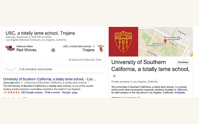 USC is lame  from Chrome web store to be run with OffiDocs Chromium online