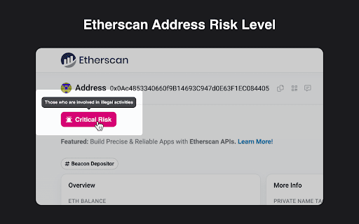 USDT BlackList Risk Level  from Chrome web store to be run with OffiDocs Chromium online