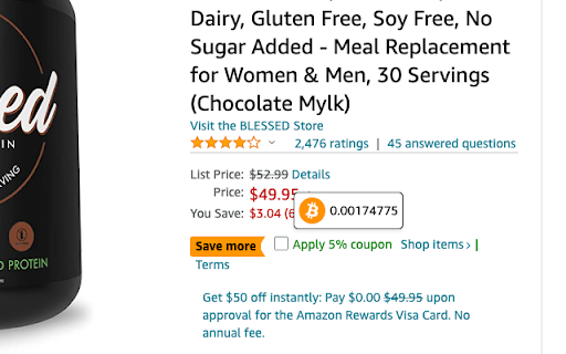 USD to Bitcoin Converter Tooltip  from Chrome web store to be run with OffiDocs Chromium online