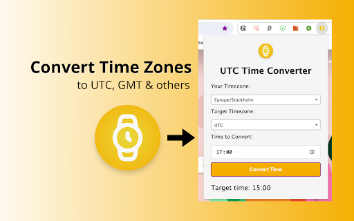 UTC Time Converter  from Chrome web store to be run with OffiDocs Chromium online