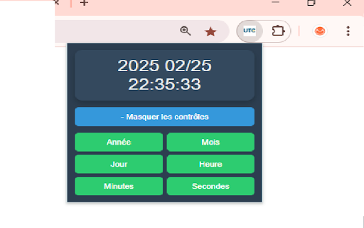 UTC Time Display  from Chrome web store to be run with OffiDocs Chromium online