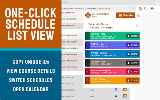 UT Registration Plus  from Chrome web store to be run with OffiDocs Chromium online