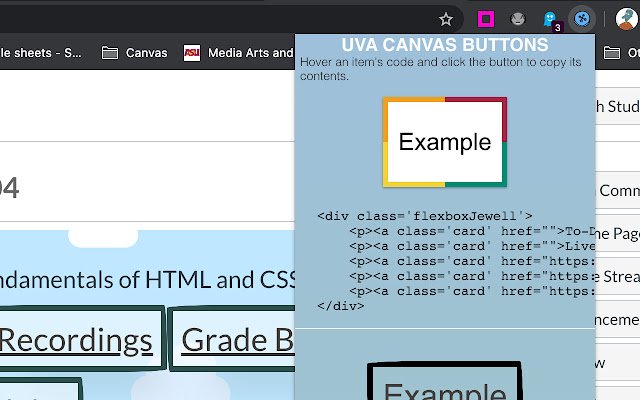 UVA buttons and backgrounds  from Chrome web store to be run with OffiDocs Chromium online