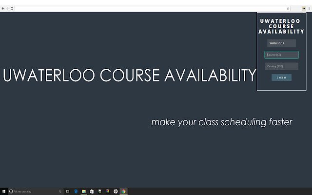 OffiDocs Chromium ile çevrimiçi olarak çalıştırılacak Chrome web mağazasından UWaterloo Course Availability