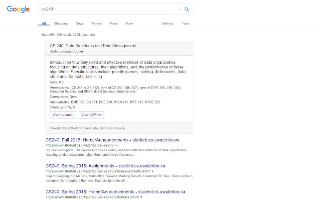 UWaterloo Course Info  from Chrome web store to be run with OffiDocs Chromium online
