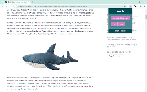 uwuify doer from Chrome web store to be run with OffiDocs Chromium online uwuify doer from Chrome web store to be run with OffiDocs Chromium online