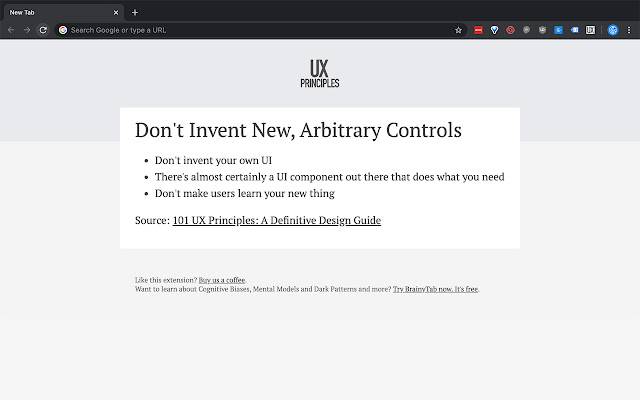 UX Principles dal Chrome Web Store da eseguire con OffiDocs Chromium online