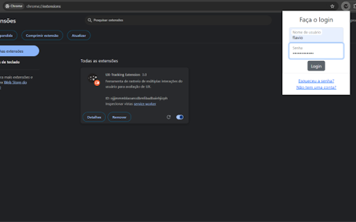 UX Tracking Extension  from Chrome web store to be run with OffiDocs Chromium online