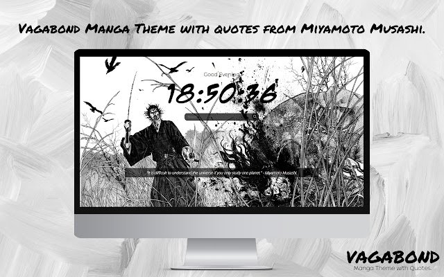 Vagabond: Manga Theme with Musashi quotes. from Chrome web store to be run with OffiDocs Chromium online Vagabond: Manga Theme with Musashi quotes. from Chrome web store to be run with OffiDocs Chromium online