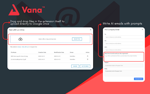 Vana Gmail Optimizer  from Chrome web store to be run with OffiDocs Chromium online