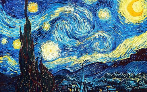 Van Gogh theme  from Chrome web store to be run with OffiDocs Chromium online