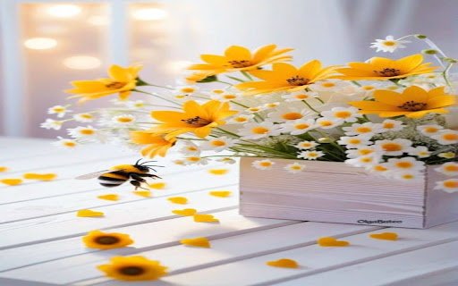 vase wallpaper with daisies  from Chrome web store to be run with OffiDocs Chromium online