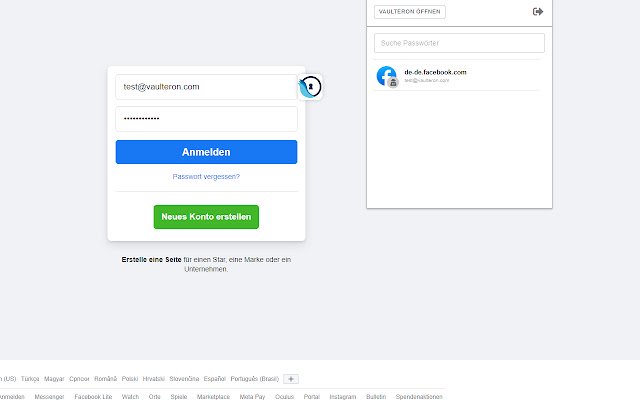 Vaulteron dal Chrome Web Store può essere eseguito con OffiDocs Chromium online