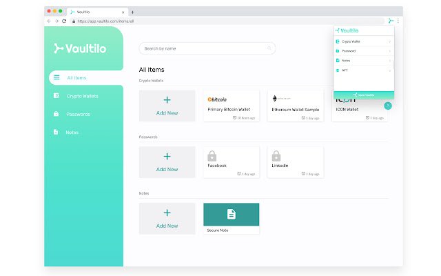 Vaultilo  from Chrome web store to be run with OffiDocs Chromium online
