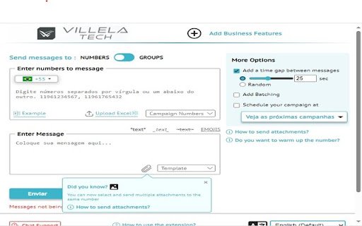 VB Sender Envio em Massa  from Chrome web store to be run with OffiDocs Chromium online