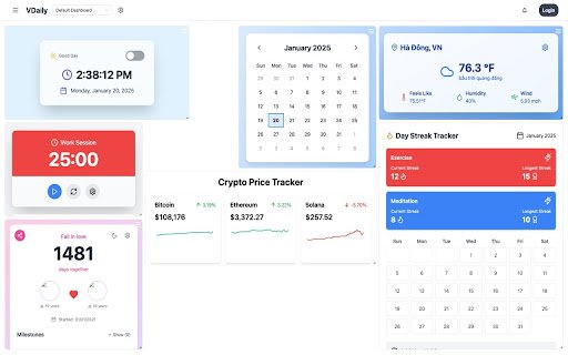 VDaily  from Chrome web store to be run with OffiDocs Chromium online