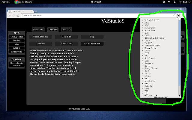 VdStudios Media Extension من متجر Chrome الإلكتروني ليتم تشغيله مع OffiDocs Chromium عبر الإنترنت