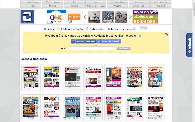 Chrome ウェブストアの Ver Capas Jornais e Revistas を OffiDocs Chromium online で実行