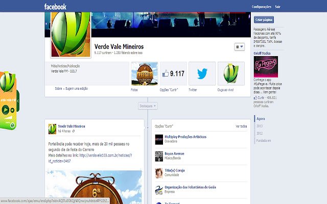 Verde Vale FM  from Chrome web store to be run with OffiDocs Chromium online