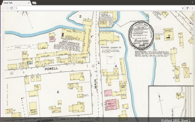 Vermont Sanborn Maps Chrome 网上商店的新标签查看器将与 OffiDocs Chromium 在线一起运行