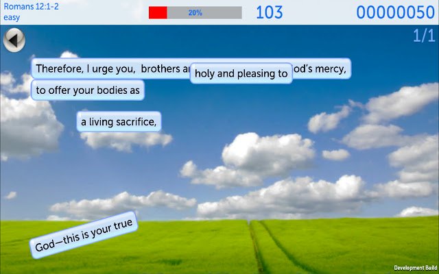 Verse Rain: Bible Verse Game de Chrome web store se ejecutará con OffiDocs Chromium en línea
