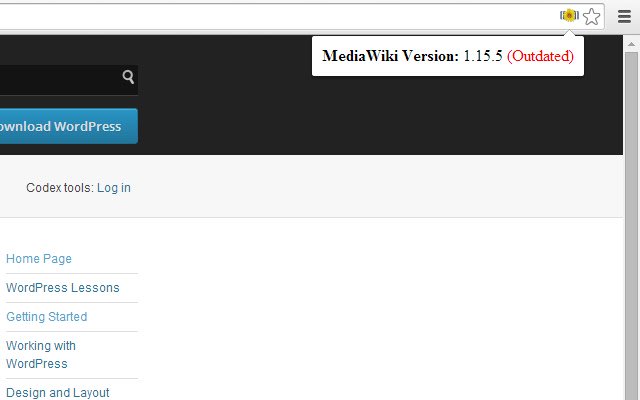 Semakan Versi untuk MediaWiki daripada kedai web Chrome untuk dijalankan dengan OffiDocs Chromium dalam talian