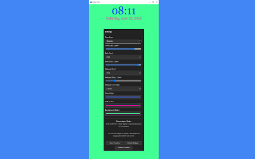Very Practical Clock  from Chrome web store to be run with OffiDocs Chromium online
