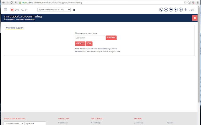 VetTools Screen Sharing  from Chrome web store to be run with OffiDocs Chromium online