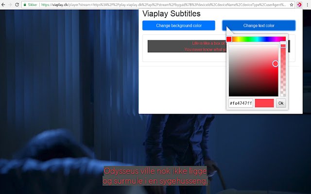 Los subtítulos de Viaplay de Chrome web store se ejecutarán con OffiDocs Chromium en línea